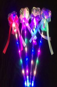 Dzieci LED LED Magic Wand Fairy Sticks Bow HaTheld Słyszeć okrągłe gwiazda Wedding Party Concert Decor Walentynkowe prezent HHA9359663859