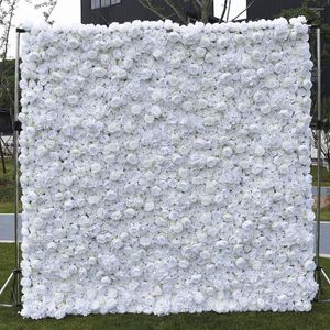Fiori decorativi TONGFENG Festa di nozze Sfondo Decorazione Seta artificiale Rosa Pianta Camera Casa Ghirlanda 3D Roll Up Panno Fiore in tessuto
