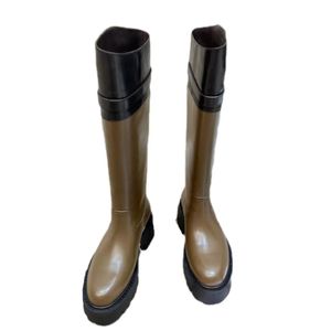 Arch of Triumph Retro style tall boots knight boots female leather thick-soled boots star the same style but knee boots