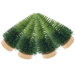 Decorazioni natalizie Mini Sisal Snow Frost Alberi Piccolo Natale artificiale Decorazioni da tavolo Verde