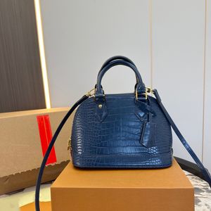 23SS женская роскошная дизайнерская сумка-тоут из крокодиловой кожи, сумка через плечо, женская сумка, косметичка, кошелек 24 см