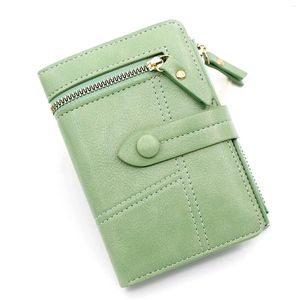 Wallets Women's Short Wallet Japanese Style Small PU Leather Holder Case Zipper Coin Purse For Ladies Girls