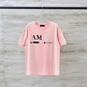 2023 camisetas masculinas de verão roupas de grife rosa personalidade carta respingo tinta camiseta masculina manga curta verão tops camiseta moda masculina tshirt