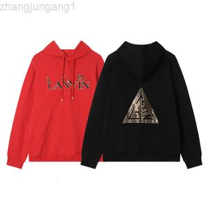 Tasarımcı Lanvin Hoodie Lanvins Amerikan Moda Yepyeni Chengyi Aynı Stil Lanvin Langfan Zhaocai Jinbao Serisi İşlemeli Erkek ve Kadınlar Aynı Stil Sweater BA