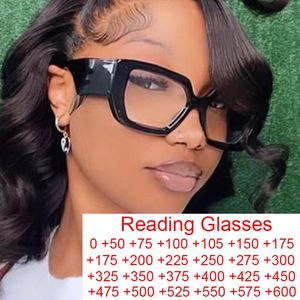 Солнцезащитные очки дизайн бренда классические негабаритные бокалы для чтения мужчины женщины толстые черные квадратные очки против синего света компьютер