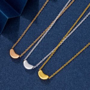 Marca de designer 18K Gold Acacia Beans and Silver Colar Whomizens Feminino Temperamento Simples Versátil Chain Clavícula de Luxúria