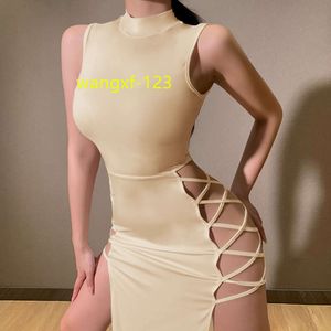 Großhandel African Hot Sexy Bandage Ärmellose Lange Weibliche Hohe Schlitz Club Frauen Weste Damen Sommer Kleidung Aushöhlen Maxi Kleid