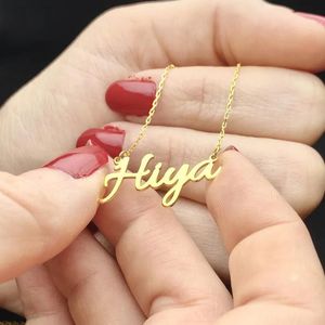 Other Fashion Accessories Custom Personalized Name Necklace 925 Sterling Silver Plated 18K Gold Letter Nameplate Jewelry for Women Unique Gift 231129