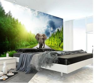 Sfondi Carta da parati personalizzata Po 3D Stereo Elefante Personalità Pittura murale murale