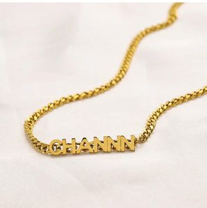 Colar de marca de luxo colar de 18k colares de ouro letra pingente de moda feminina jóias de casamento acessórios presentes