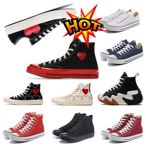 Designer 1970 mulheres sapatos coração vermelho 1970 grandes olhos chuck corações 70s skate plataforma grossa sapatos clássicos materiais de lona mens skate sneaker 35-44 tamanho