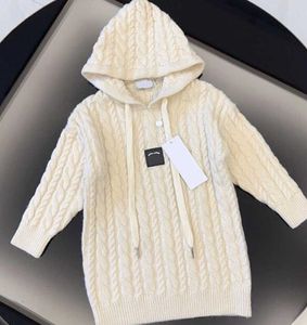 Popular autumn girls dress Hooded baby partydress Jersey Kids skirt Size 100-140 Long sleeved designer Child frock