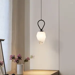 Lampade a sospensione Vetro di ghiaccio G9 Luci a LED Filo di rame oro nero Lampada da comodino regolabile Sala da pranzo Apparecchi di illuminazione a sospensione per cucina