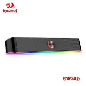 Bilgisayar Hoparlörleri Redragon GS560 Adiemus Aux 3.5mm Stereo Surround Müzik Akıllı RGB Hoparlörler Ses Çubuğu Bilgisayar PC Defter Hoparlörler 231123