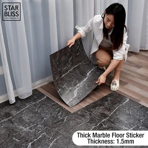 Adesivi murali Adesivo per pavimenti in piastrelle di marmo spesso simulato Adesivo per pavimenti in PVC impermeabile autoadesivo Soggiorno Toilette Cucina Home Decor 230422