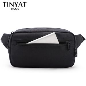 Waist Bags TINYAT Men's Waist Bag Pack Phone Purse Money Travel Large Women Belt Bag Pouch Waterproof Shoulder Black Fanny Pack Bum Bag 230422