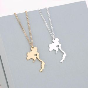 Pendant Necklaces Thailand Map Necklace Earth Day Gift For Friends Heart Pendants Outdoor