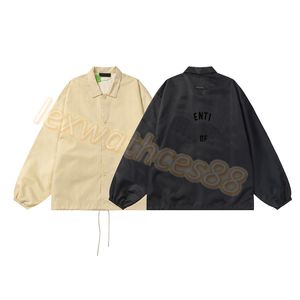 Designers Essent Fog 23 Ny tjock platta Flocking Letter Casual Coach Jacket Windbreaker Loose Coat