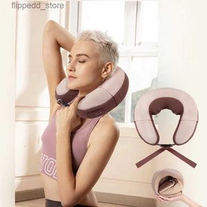 Massera nackkudde U Shape Electrical Shiatsu Back Neck Axel Body Massager smärtrehabilitering Massage Kudde Uppvärmd knådning Massagesjal Q231123