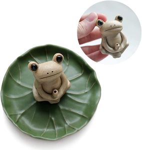 Ręcznie robione kadzidło Burners Backflow kadzidełka Uchwyt Burner Frog Lotos Leaf Decor Home Decor Joss Stick CenSer