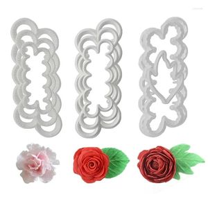 Pişirme Kalıpları 3 PCS/Paket 3D Petal Kek Kesici Çiçek Fondan Kuzlanma Aracı Kalıplı Güller Karanfiller Şakayık Şekil Dekorasyon Küfü DIY