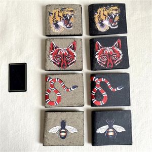 Mens Wallet Designer Purses Men Card Holder Gunuine Plånbok Läder mode plånböcker damer toppkvalitet för mäns handväska djur tryckt med box dammpåse