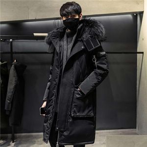 Mens Down Parkas Women Kurtki długie parka wiatrówka gęsość gęsta ciepła, zdejmowana kurtka kołnierz zimowy puffer prawdziwy wilk futra arctic H DH4BD