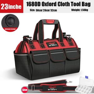 Tool Bag 1680D Oxford Cloth Tool Bag Professional Electrician Wrench Waterproof Working Multifunction Organizing Storage Tool Bag 231122