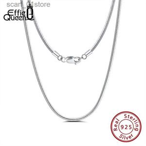 Kolye Kolyeleri Effie Queen 100% 925 STERLING Gümüş Zincir 40cm-60cm Uzunluk Moda Gümüş Kolye Zinciri Kadın Erkek Mücevher Toptan DSC09L231123