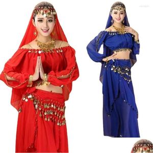 STAGE WEAR Woman 4st Set Belly Dancing Costumes Oriental Egypt Dance Costume Bollywood Dress Bellydance Cloth Drop Delivery Apparel DHST7