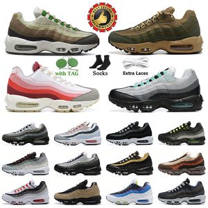 Clássico OG Neon 95 Running Shoes para Homens Mulheres 95s Aegean Storm Sequoia Sketch Reflexivo Safari Black Anatomy of GID Designer Sneakers Matte Olive Shoe Jogging 36-46