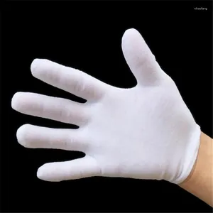 Guanti usa e getta 12 paia/set Primavera Estate Cotone Uomo Donna Nero Bianco Etichetta Stretch Danza Gioielli attillati