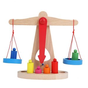 Learning Toys Montessori Eonal Toy Wooden Balance Scale For Kids Baby 231122