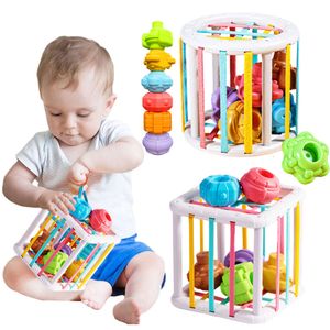 Nya nya färgglada formblock Sortering Game Baby Montessori Learning Educational Toys for Children Bebe Birth Inny 0 12 månaders gåva