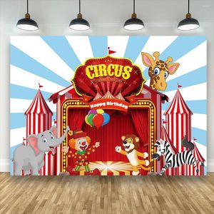 Parti Dekorasyon Sirk Stage Palyaço Po Arka Plan Bilgisayar Baskılı Zemin Bebek Çocuklar Portre Pet Pet Pocall Backdrops Motoral