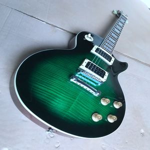 Custom Shop, chitarra elettrica Stendyne Black Rim Green, tastiera in palissandro, hardware cromato, spedizione gratuita