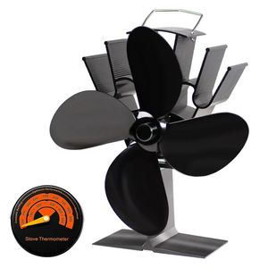 Other Home Garden 4 Blade Heat Powered Stove Fan Log Wood Eco Friendly Quiet Fireplace Winter Warm Efficient Distribution 231122