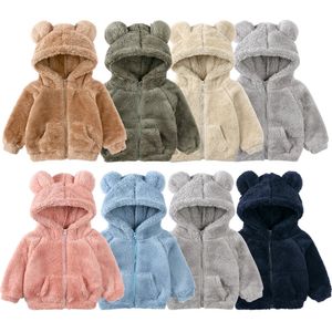 Ceketler Gelen Bebek Kış Sıcak Giysileri Erkek Kızlar Fermuarı Çocuklar İçin Fleece Hoodies Çocuk Kıyafetleri Kazak Dış Giyim 231123