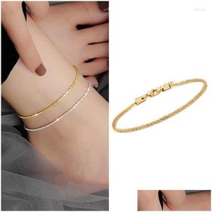 Fußkettchen 316L Edelstahl Caiflower Kette Fußkettchen Für Frauen Einstellbar Funkelnden Fuß Armband Schmuck Zubehör Drop Lieferung Otmcd