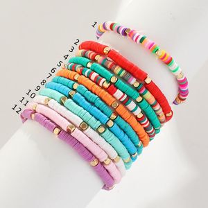 Bracciale con perline colorate in argilla polimerica stile Boho per donne e uomini, gioielli bohémien fatti a mano, accessori da polso, regalo