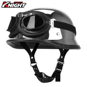 Cycling Caps Masks Motorcycle Helmet German Leather Vintage Half Casco Moto Open Face Biker Pilot DOT Certification SXXL 231122