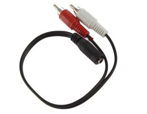 Användbar skärmad 3,5 mm F 1/8 Stereo Female Mini Jack till 2 manliga RCA -adapter M Stereo Audio Y Adapter AV -kabel DH8775
