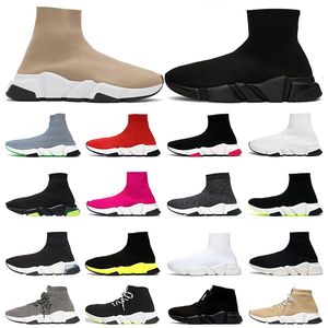 Designer Knit Meias Sapatos Velocidade 1.0 Plataforma Treinadores Tripler S Preto Branco Paris Mens Mulheres Slip-On Classic Loafers Dhgates Bottes Runner Sneakers 36-45