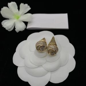 Delicate Vintage Diamond Ice Cream Stud Aretes Orecchini Designer Earrings Women's Wedding Party Birthday Gift Jewelry