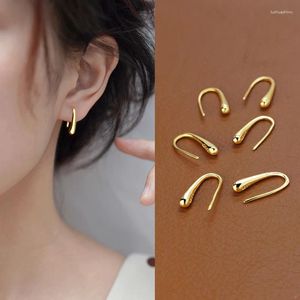 Stud Earrings Sterling Silver Women's Fashionable Yellow Gold Plated Advanced Sensory Support Ear Holes Drop Hanging Earings