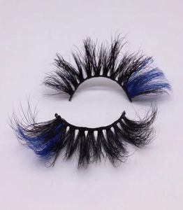 Color Eyelash Mink 3D Fake Lashes Natural Long 25mm Colored Lash Eyelashes Party Makeup Kit Colorful False Eye Lashes Whole7545619