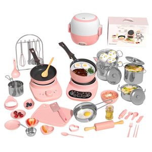 Nuevo Mini cocina Real, juego completo de cocina para niñas, pequeño juego de cocina, rompecabezas para niños, juguetes para jugar a las casitas, juguetes para niños para niñas