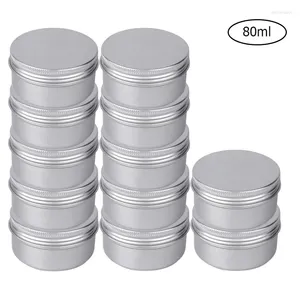 Butelki do przechowywania 12/24pcs aluminiowa herbata 80 ml metalowe słoiki świec z pokrywką puste kosmetyki pojemnik na kremowe pudełko na makijaż makijaż