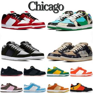 with Box Dunker Mens Casual Sports Shoes Black White Hyper Royal Mean Green Barkroot Brown Sean Cliver Rooted in Peace Dusty Olive Yellow Bear Men