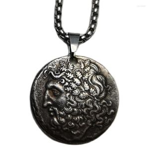 Pendant Necklaces Vintage Ancient Coin Silver Plated Man / Women Jewelry P0022